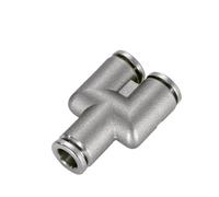 NPQRKJYH Raccord de tuyau d'air pneumatique en acier inoxydable 304, PU PV PE PM PY, raccord rapide en métal nickelé, connecteur de Tube haute pression(PY silver,10mm)