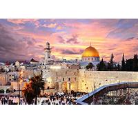 NPRZM Jérusalem Israël Ville Bâtiments DIY 5D Diamant Peinture par Numéro Kits Uniques Décoration Murale Maison Cristal Strass Décoration Murale 30x40CM