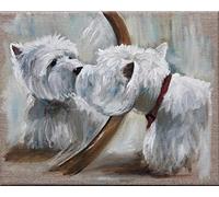 NPRZM Kit de peinture diamant 5D à faire soi-même, chien Westie, perceuse complète, strass en cristal, broderie, images artistiques pour décoration murale de la maison, 40 x 50 cm