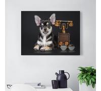 NPRZM Kit de peinture diamant 5D à faire soi-même, mignon chien chihuahua noir, broderie strass en cristal, images d'art et d'artisanat pour décoration murale de la maison, cadeau 30 x 40 cm