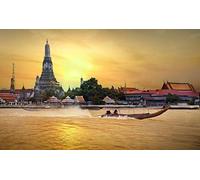 NPRZM Le paysage de Wat Arun à Bangkok en Thaïlande DIY 5D Diamond Painting par numéro Kits uniques 50x60CM