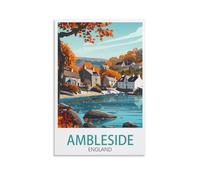NPRZM Métal Tin Sign Affiches d'Ambleside, Angleterre Retro Wall Art Decor Fer Suspendre Peinture Plaque pour Maison Cuisine Salle Bains Salon Cadeaux 30x30cm