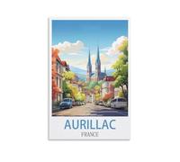 NPRZM Métal Tin Sign Affiches d'Aurillac France Metal Tin Sign Wall Art Garden House Plaque For Home Garden Kitchen Bar Pub 15x30cm