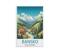 NPRZM Métal Tin Sign Affiches de Bansko en Bulgarie Metal Tin Sign Wall Art Garden House Plaque For Home Garden Kitchen Bar Pub 30x40cm