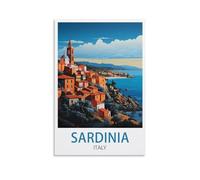 NPRZM Metal Tin Sign Affiches de la Sardaigne, Italie Vintage Drôle Décoration Murale Art Mural Suspendu Fer Peinture pour Maison Jardin Bar Pub Cuisine Salon 20x30cm