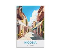 NPRZM Metal tin Sign Affiches de Nicosie, Chypre Vintage Retro Art Wall Decor Mural Hanging Iron Painting Plaque Funny for Home Wall Art Decor 20x30cm