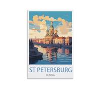 NPRZM Métal Tin Sign Affiches de Saint-Pétersbourg en Russie Vintage Sign Wall Art Decor Plaque Poster Oeuvre pour la Maison Cuisine Salle de Bains Jardin Cafés Pubs 30x40cm
