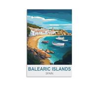 NPRZM Metal tin Sign Affiches des îles Baléares, Espagne Vintage Retro Art Wall Decor Mural Hanging Iron Painting Plaque Funny for Home Wall Art Decor 30x40cm