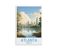 NPRZM Métal Tin Sign Atlanta, Géorgie Pancarte en Métal Panneau Poster Plaque Métallique Slogan Art Décor Vintage Pr Bar Café Pub 20x30cm