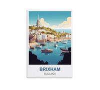 NPRZM Metal tin Sign Brixham, Angleterre Vintage Retro Art Wall Decor Mural Hanging Iron Painting Plaque Funny for Home Wall Art Decor 30x30cm