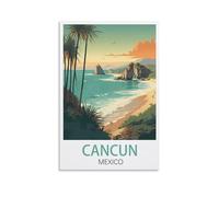 NPRZM Metal tin Sign Cancún Mexique Vintage Iron Signs Funny Wall Art Poster Plaque Métallique pour Bar Restaurant Cuisine 30x40cm