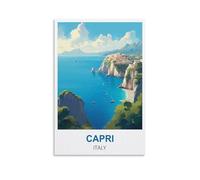 NPRZM Metal tin Sign Capri, Italie Vintage Retro Art Wall Decor Mural Hanging Iron Painting Plaque Funny for Home Wall Art Decor 30x30cm