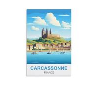 NPRZM Metal tin Sign Carcassonne France Vintage Iron Signs Funny Wall Art Poster Plaque Métallique pour Bar Restaurant Cuisine 15x30cm