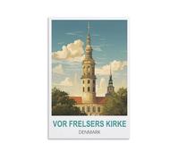 NPRZM Métal Tin Sign Église Vor Frelsers Danemark Pancarte en Métal Panneau Poster Plaque Métallique Slogan Art Décor Vintage Pr Bar Café Pub 30x40cm
