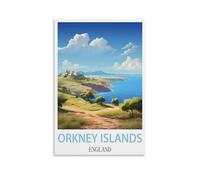 NPRZM Metal tin Sign Îles Orcades, Angleterre Vintage Retro Art Wall Decor Mural Hanging Iron Painting Plaque Funny for Home Wall Art Decor 20x30cm