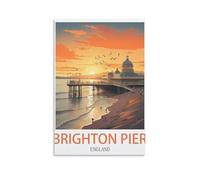 NPRZM Metal tin Sign Jetée de Brighton, Angleterre Vintage Iron Signs Funny Wall Art Poster Plaque Métallique pour Bar Restaurant Cuisine 20x30cm