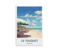 NPRZM Métal Tin Sign Le Touquet France Pancarte en Métal Panneau Poster Plaque Métallique Slogan Art Décor Vintage Pr Bar Café Pub 15x30cm