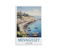 NPRZM Metal tin Sign Mevagissey, Angleterre Vintage Retro Art Wall Decor Mural Hanging Iron Painting Plaque Funny for Home Wall Art Decor 30x30cm