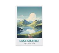 NPRZM Métal Tin Sign Parc national du Lake District en Angleterre Pancarte en Métal Panneau Poster Plaque Métallique Slogan Art Décor Vintage Pr Bar Café Pub 30x40cm