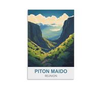 NPRZM Metal tin Sign Réunion du Piton Maido Vintage Retro Art Wall Decor Mural Hanging Iron Painting Plaque Funny for Home Wall Art Decor 30x40cm