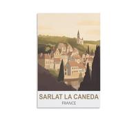 NPRZM Metal tin Sign Sarlat La Canéda France Affiches Vintage Retro Art Wall Decor Mural Hanging Iron Painting Plaque Funny for Home Wall Art Decor 30x40cm