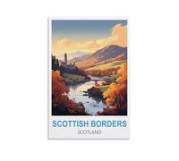 NPRZM Métal Tin Sign Scottish Borders Écosse Pancarte en Métal Panneau Poster Plaque Métallique Slogan Art Décor Vintage Pr Bar Café Pub 20x30cm