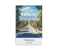 NPRZM Metal tin Sign Tirana Albanie Vintage Retro Art Wall Decor Mural Hanging Iron Painting Plaque Funny for Home Wall Art Decor 30x30cm