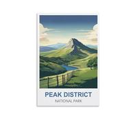 NPRZM Panneaux métalliques Parc national de Peak District Angleterre Plaque métallique vintage humoristique Affiche murale Art pub Bar Cuisine Jardin Salle de bain Décoration intérieure 20x30cm