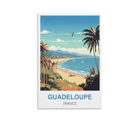NPRZM Plaque en étain rétro Guadeloupe France, décoration murale pour café, bar, restaurant, pub, 30 x 30 cm