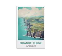 NPRZM Plaque en métal Grande Terre Guadeloupe, plaque vintage rétro en étain, plaque en métal vintage pour bar, maison, décoration murale en métal 30 x 30 cm