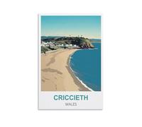 NPRZM Plaque en métal humoristique « Cricieth, Pays de Galles », idéale pour les voyages, les bars, les cafés, les chambres, les décorations murales, pour l'extérieur et l'intérieur, 30 x 30 cm