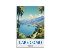 NPRZM Plaque en métal Lac de Côme Italie pour maison, bar, pub, cuisine, garage, restaurant, décoration murale, 15 x 30 cm