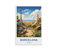 NPRZM Plaque en métal vintage Barcelone Espagne, décoration murale pour la maison, 15 x 30 cm