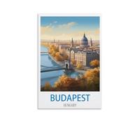 NPRZM Plaque en métal vintage Budapest Hongrie, plaque rétro en métal pour bar, maison, décoration murale en métal, 15 x 30 cm