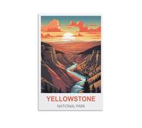 NPRZM Plaque en métal vintage du parc national de Yellowstone, affiche murale rétro pour maison, caverne, café, bar, décoration murale, 30 x 40 cm