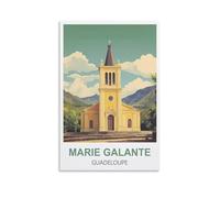 NPRZM Plaque en métal vintage humoristique Marie Galante Guadeloupe, affiche vintage, décoration murale, 30 x 30 cm