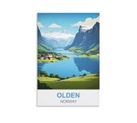 NPRZM Plaque en métal vintage « Olden Norway » - Affiche d'art rétro inspirante pour la maison, le bureau, le café, le bar, décoration murale 30 x 40 cm