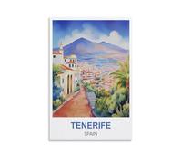 NPRZM Plaque en métal vintage Tenerife Espagne, plaque murale, affiche, pour bar, maison, cuisine, restaurant, pub, 30 x 30 cm