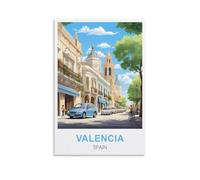 NPRZM Plaque en métal vintage Valencia Espagne, plaque rétro en métal pour bar, maison, décoration murale en métal, 15 x 30 cm