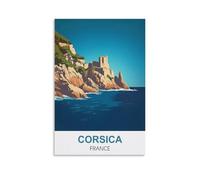NPRZM Plaque métal Vintage Affiches de la Corse, France Vintage pour Chambre à Coucher Salle Panneau Decoratif Exterieur Metal 30x40cm