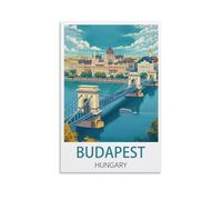 NPRZM Plaque métal Vintage Budapest Hongrie Vintage pour Chambre à Coucher Salle Panneau Decoratif Exterieur Metal 20x30cm