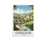 NPRZM Plaque métallique vintage en métal, décoration murale, Dordogne, France, 15 x 30 cm