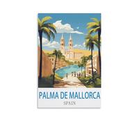 NPRZM Plaque métallique vintage Palma de Majorque Espagne, affiche murale rétro, plaque métallique pour bar, décoration murale, maison, salon, 20 x 30 cm