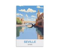 NPRZM Plaque métallique vintage Séville Espagne, affiche murale rétro, plaque métallique pour bar, décoration murale, maison, salon, 15 x 30 cm