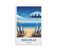 NPRZM Plaque murale décorative en métal vintage Deauville, France. Plaque murale rétro en métal à suspendre pour bar, pub, restaurant ou décoration d'intérieur. 15 x 30 cm.