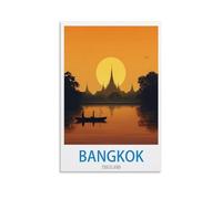 NPRZM Plaque murale vintage en métal Bangkok Thaïlande, idéale pour pub, abri de jardin, bar, bureau, caverne d'homme, maison, chambre, salle à manger, cuisine, 15 x 30 cm