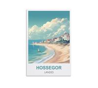 NPRZM Plaques en métal rétro Hossegor Landes, décoration murale, pour bureau, café, salle de bain, 20 x 30 cm