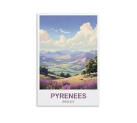 NPRZM Plaques en métal rétro Pyrénées France Voyage Plaques en métal Affiche murale Décoration bureau Café Salle de bain Salle de bain 20x30 cm