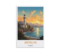 NPRZM Plaques en métal vintage Antalya Turquie Décoration murale Cuisine Garage Salle à manger Décoration d'intérieur Décoration d'hôtel Cadeau 20x30cm