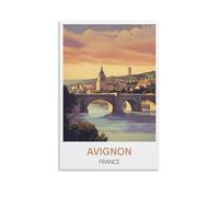 NPRZM Plaques en métal vintage Avignon France, affiche murale rétro en métal, décoration pour maison, club, jardin, 20 x 30 cm